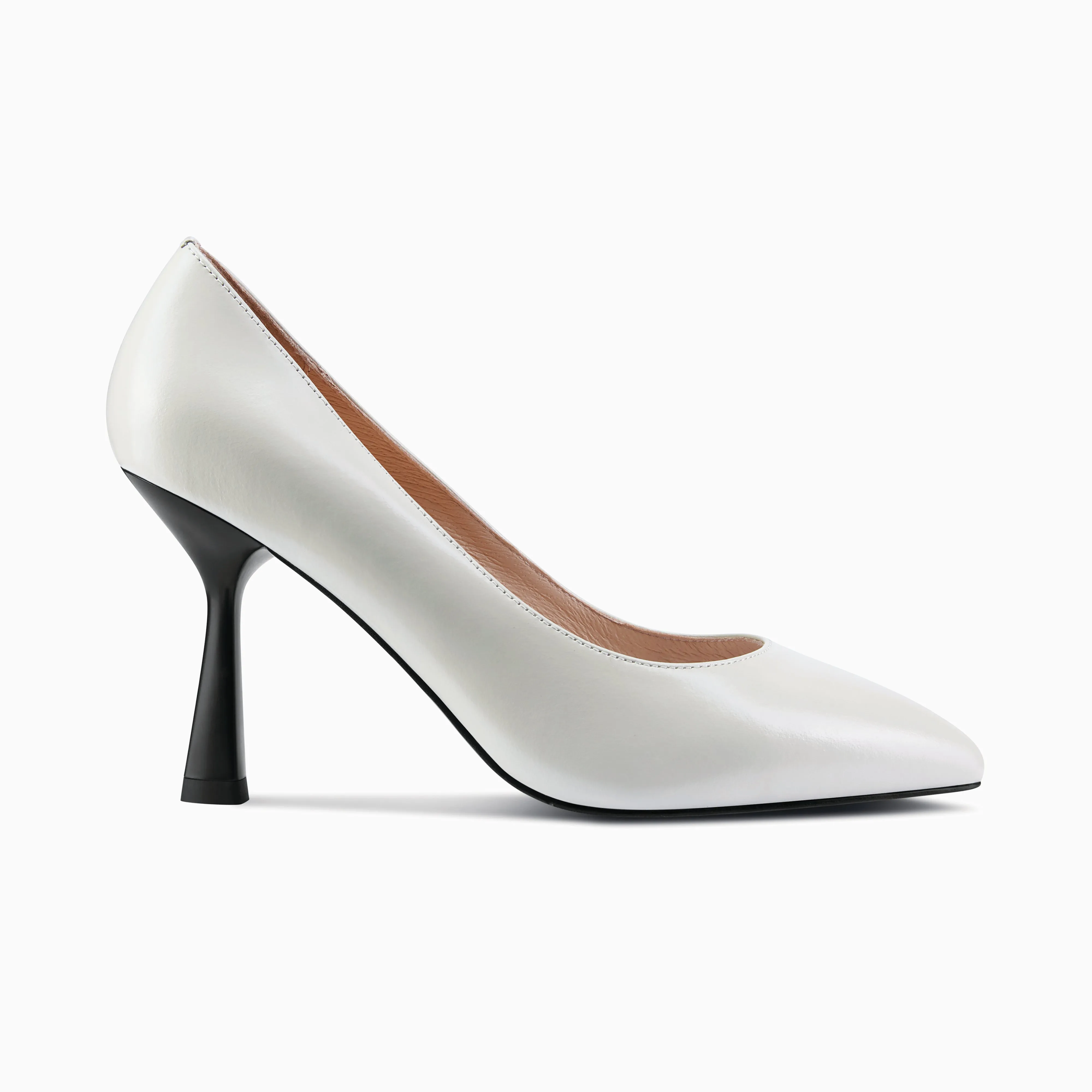 Lisbon Heel | Ivory oiled leather Bridesmaid Heels
