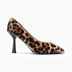 Satin Pumps Lisbon Ltd Ed Heel | Cheetah Print
