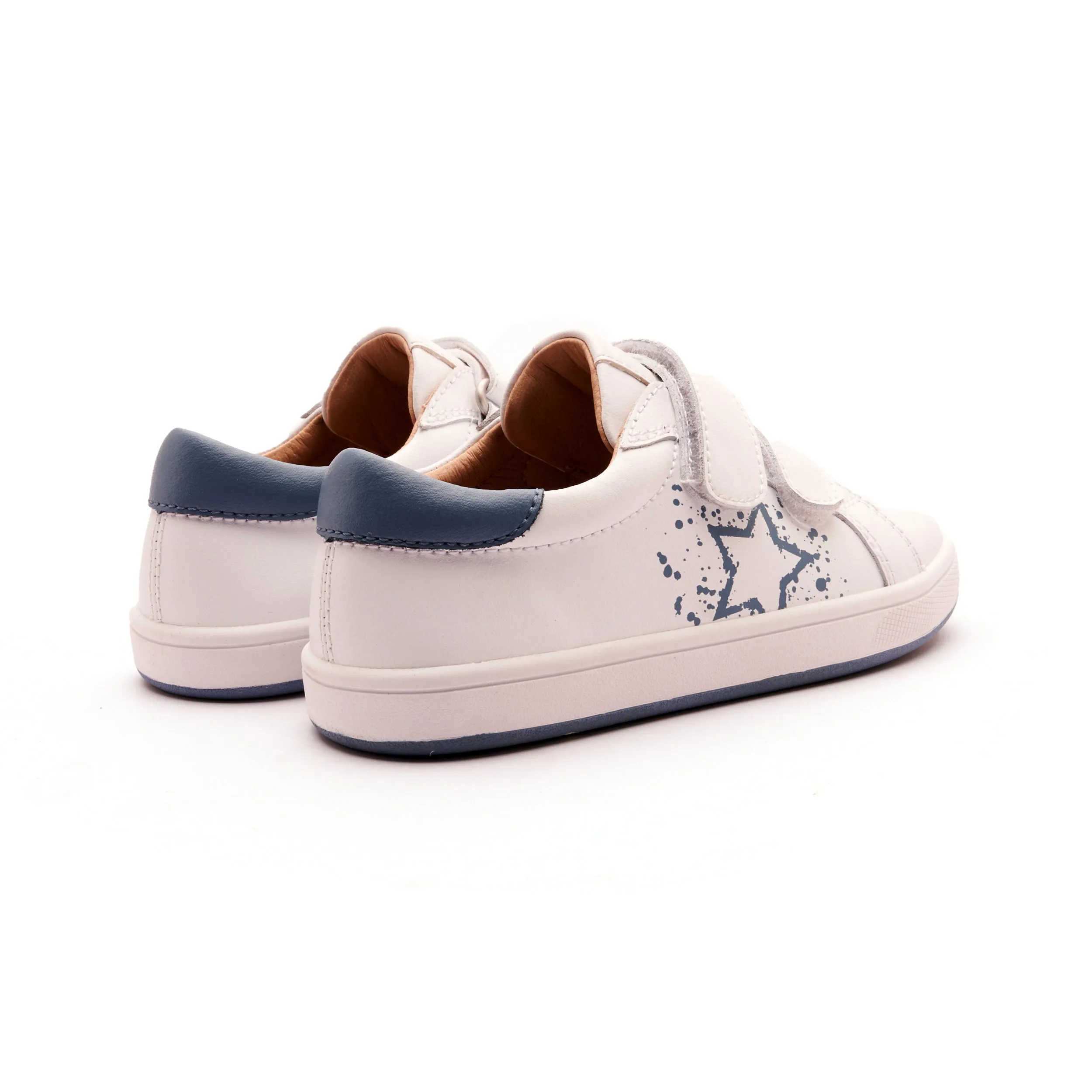 Little Ones Shoes Old Soles Boy's and Girl's Low Splash Casual Shoes - Snow / Indigo / White Indigo