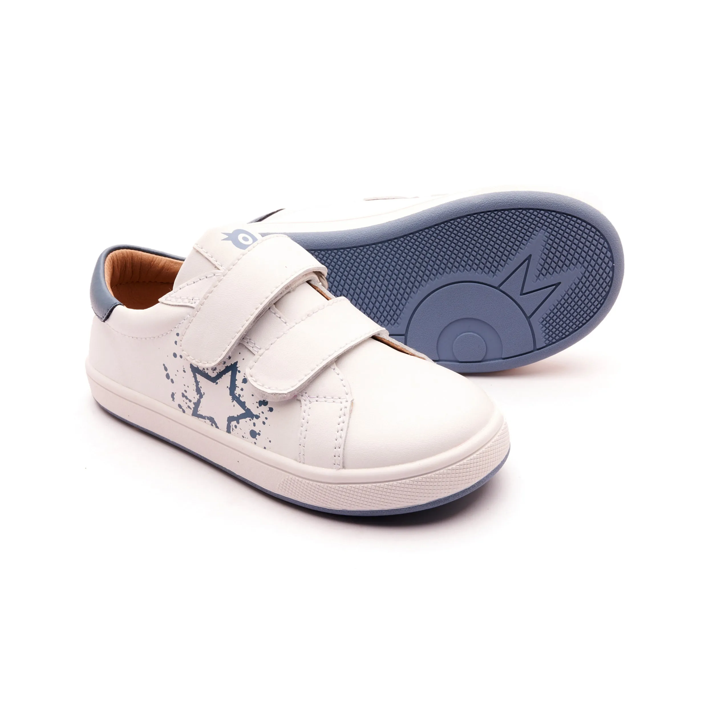 Little Ones Shoes Old Soles Boy's and Girl's Low Splash Casual Shoes - Snow / Indigo / White Indigo