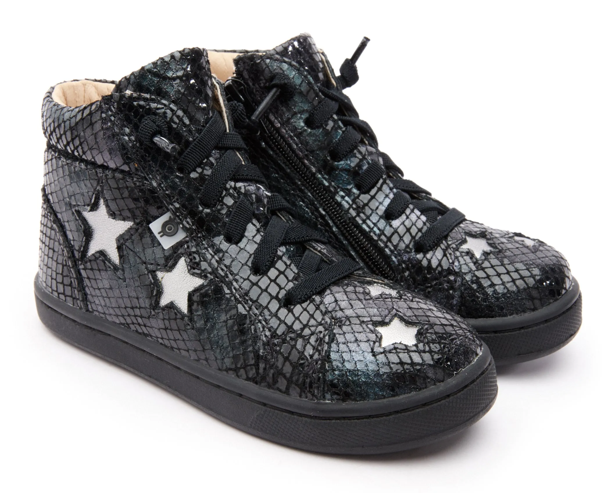 Little Ones Shoes Old Soles Girl's & Boy's 6085 Starey High Top Sneaker - Navy Tie Dye/Rich Silver