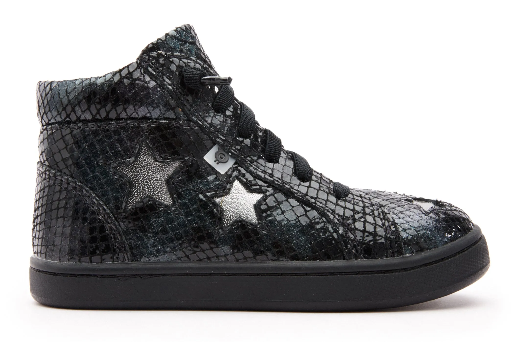 Little Ones Shoes Old Soles Girl's & Boy's 6085 Starey High Top Sneaker - Navy Tie Dye/Rich Silver