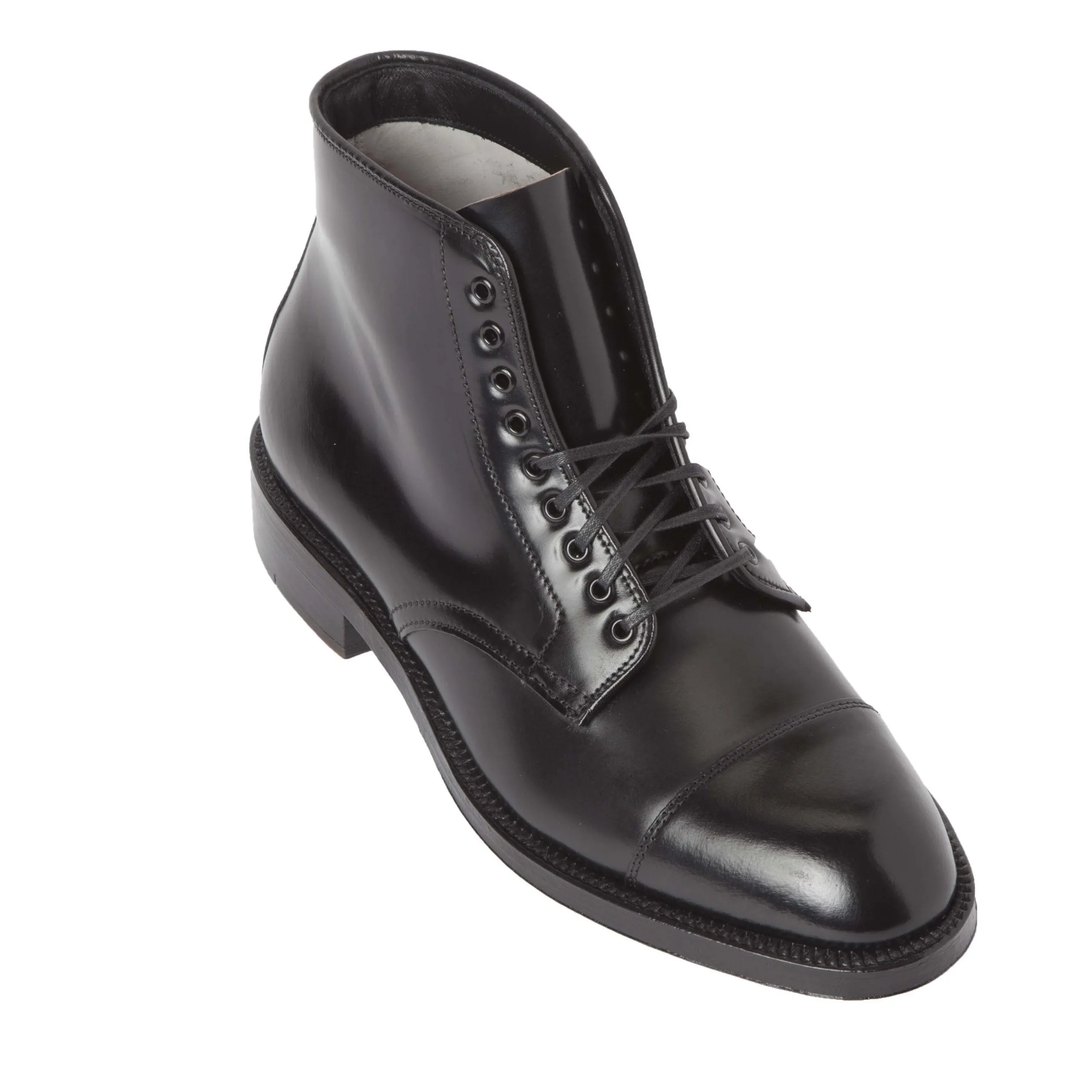 Long fit 4065 - Cap Toe Boot in Black Shell Cordovan