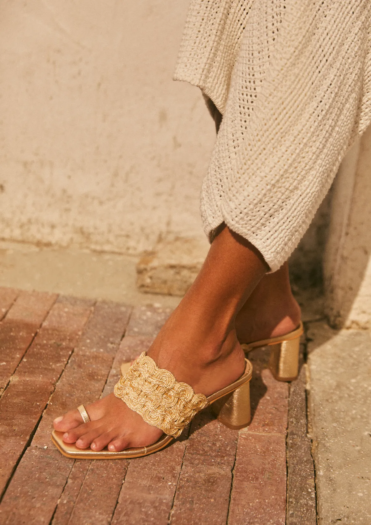 Lotus Gold Brushed Heels