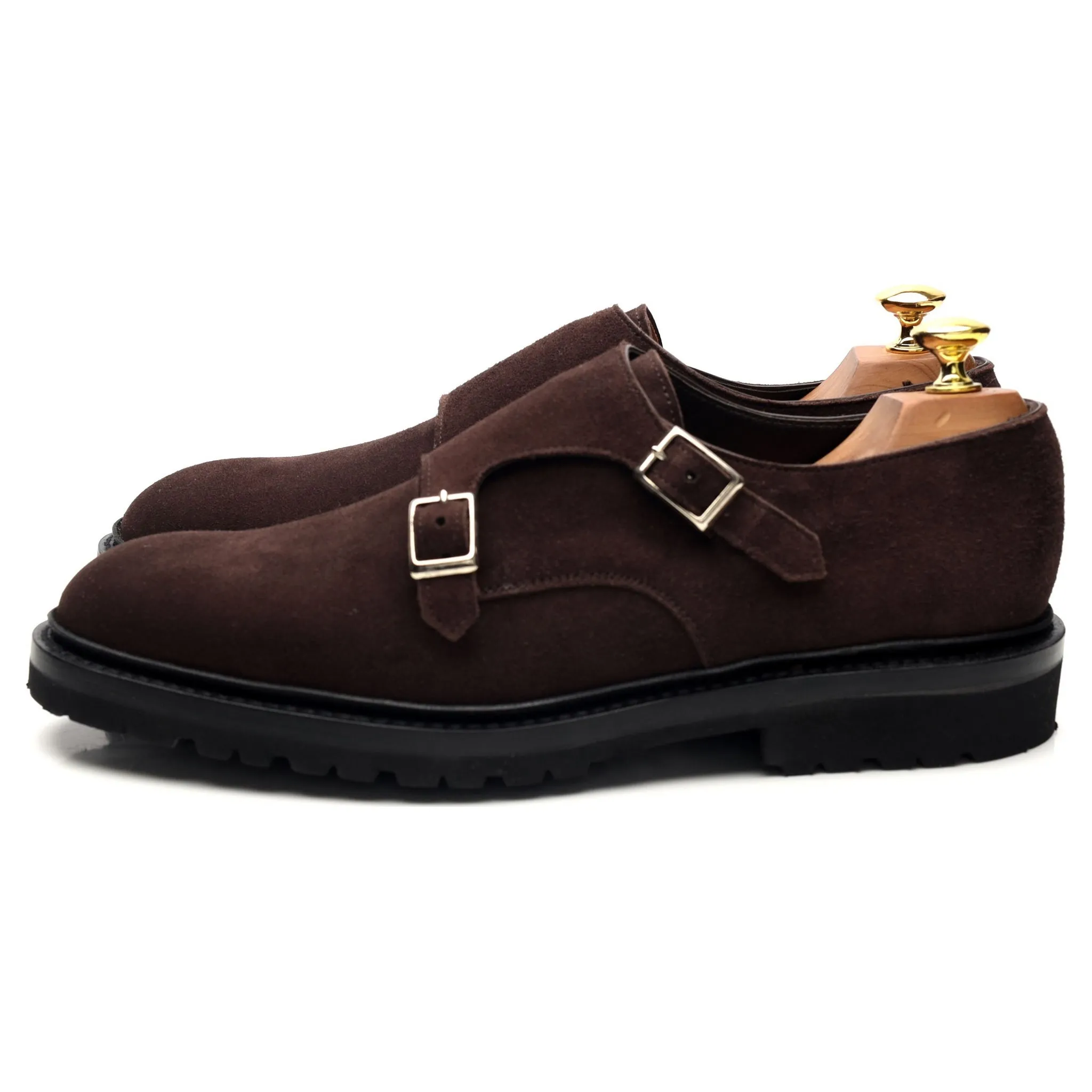 'Luke' Dark Brown Suede Double Monk Strap UK 6.5 - 12 Smart Comfort