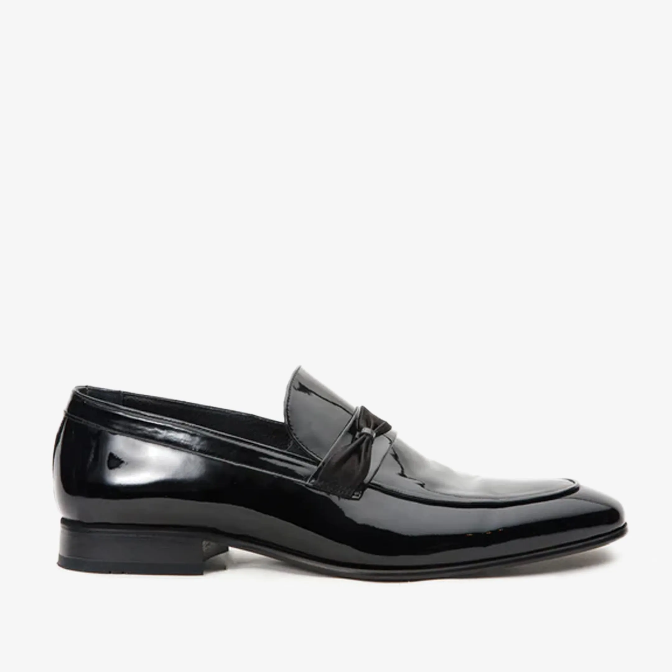 The Dodoma Black Patent  Leather Loafer Men Shoe Freeze Proof Dual Tone