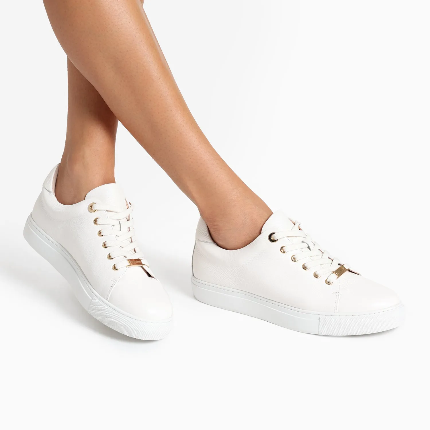 Mace Sneaker | White Pebble Over-the-Knee Heels