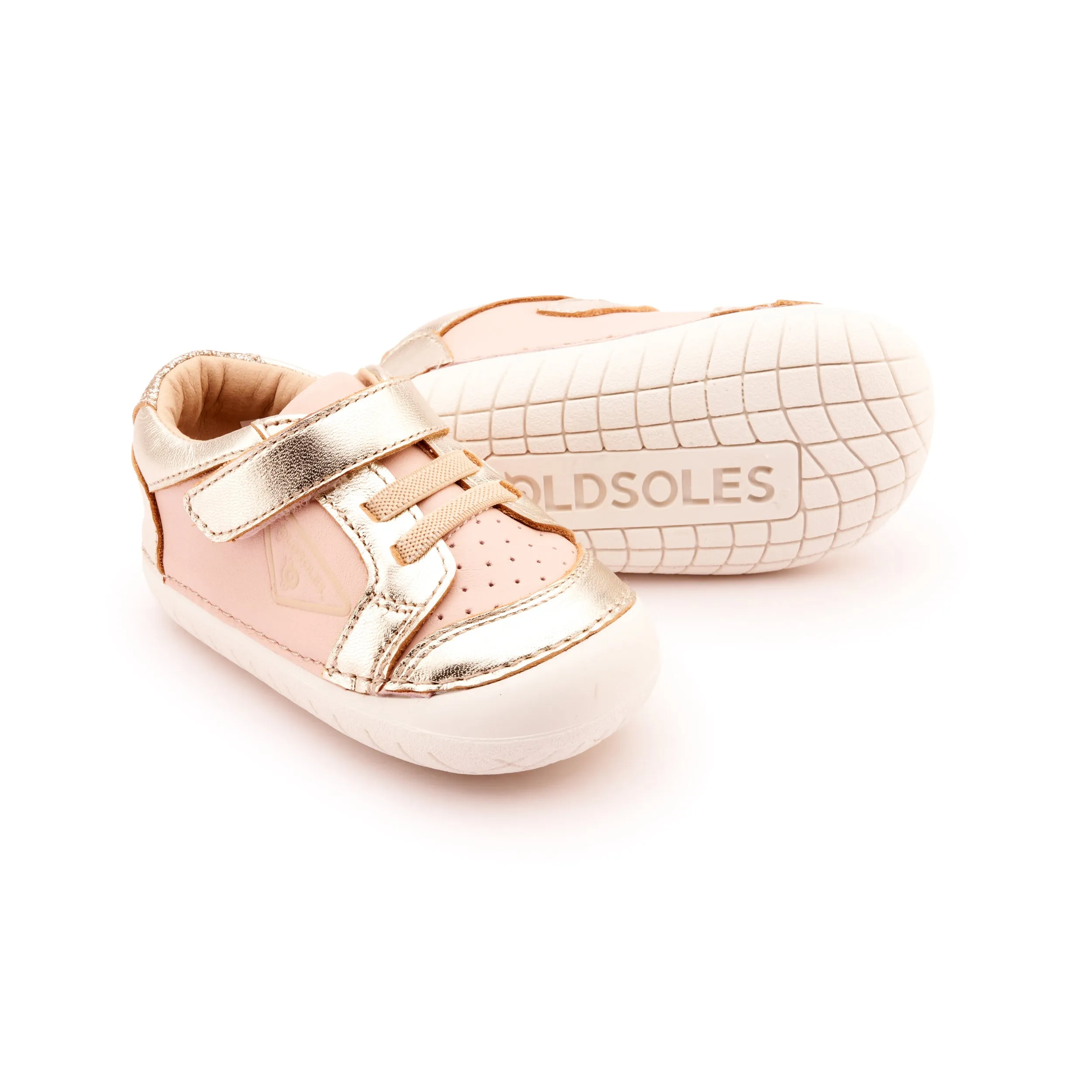 Machine washable Old Soles Girl's 4094 Badge Pave Casual Shoes - Powder Pink / Gold / Glam Gold
