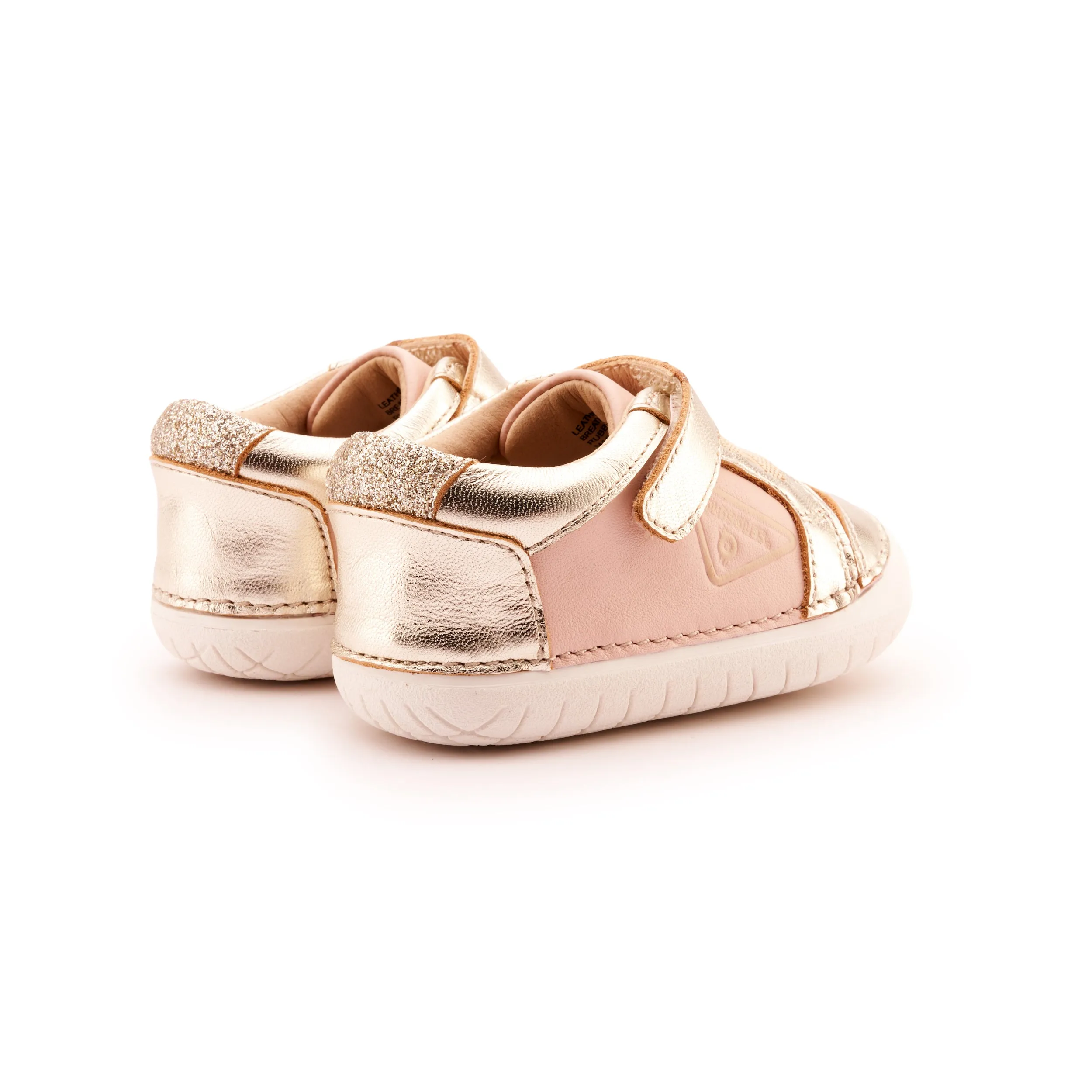 Machine washable Old Soles Girl's 4094 Badge Pave Casual Shoes - Powder Pink / Gold / Glam Gold