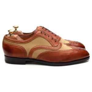 'Malvern' Tan Brown Leather Oxford Spectator Brogues UK 8.5 E Leather Fashion