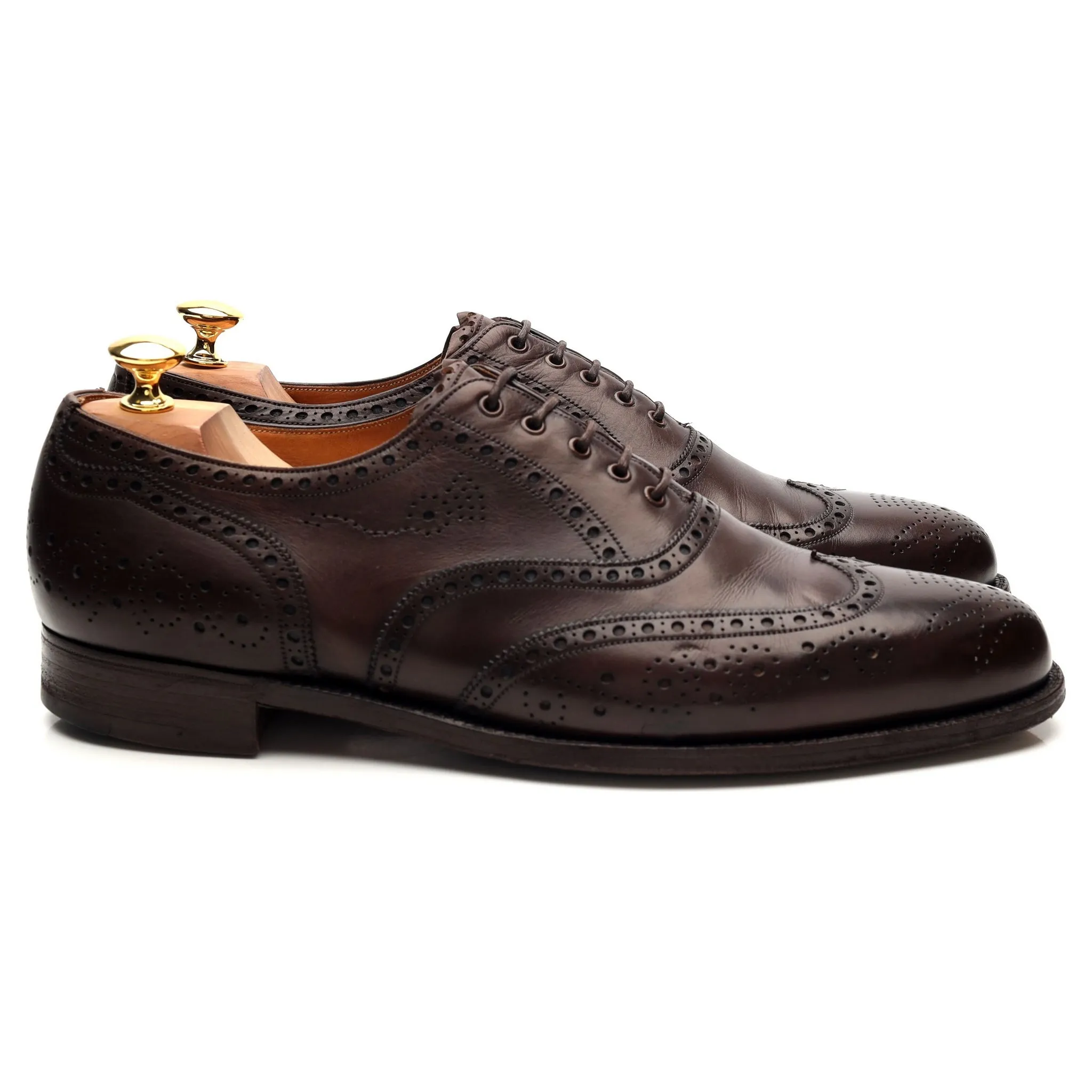 Foster & Son Dark Brown Leather Oxford Brogues UK 11 D Quick Walk Fit