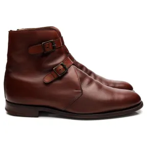 Skill Shade Bespoke Style Manfield Tan Brown Boots Double Monk Strap UK 10.5 E