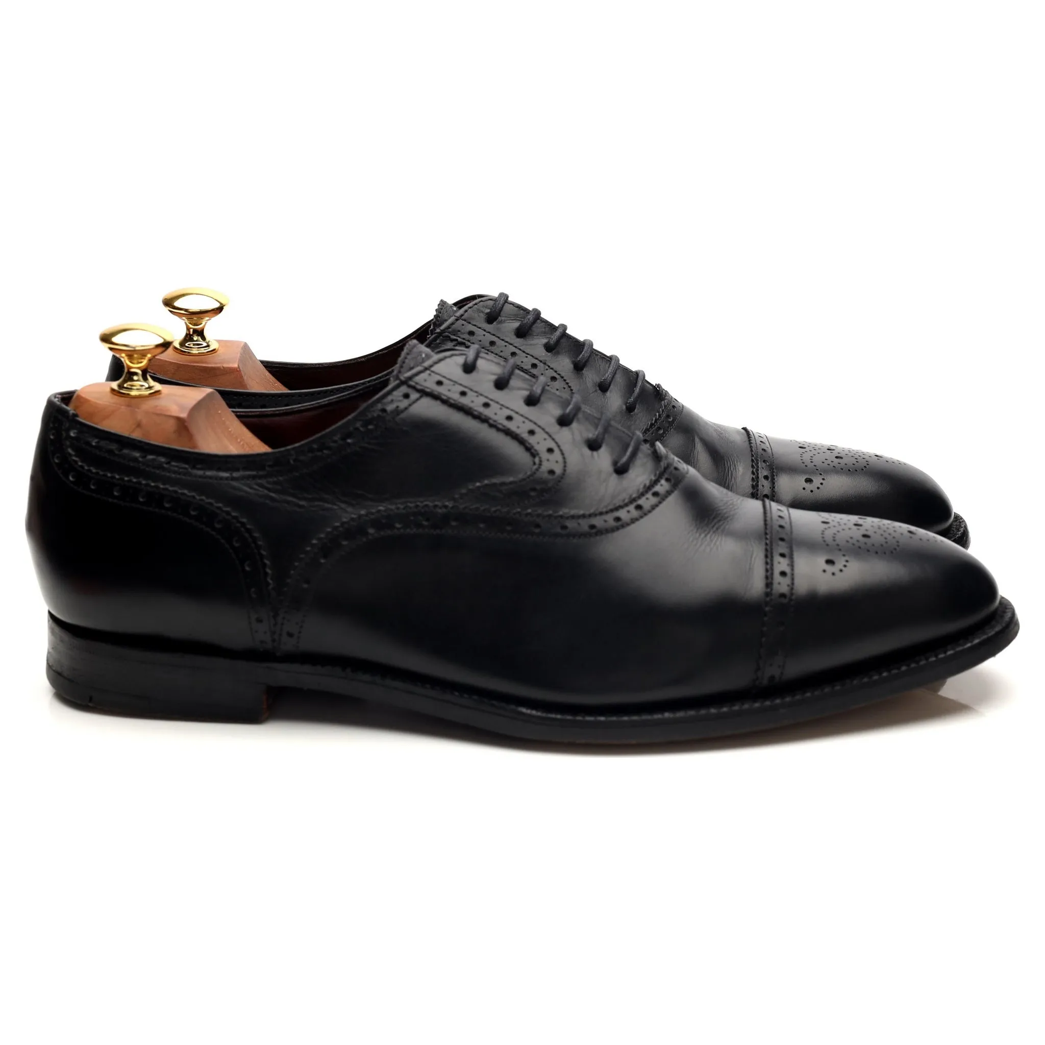 Masterclass 'Fielding' Black Leather Oxford Brogues UK 10.5 G Supportive Comfort Sharp Comfort