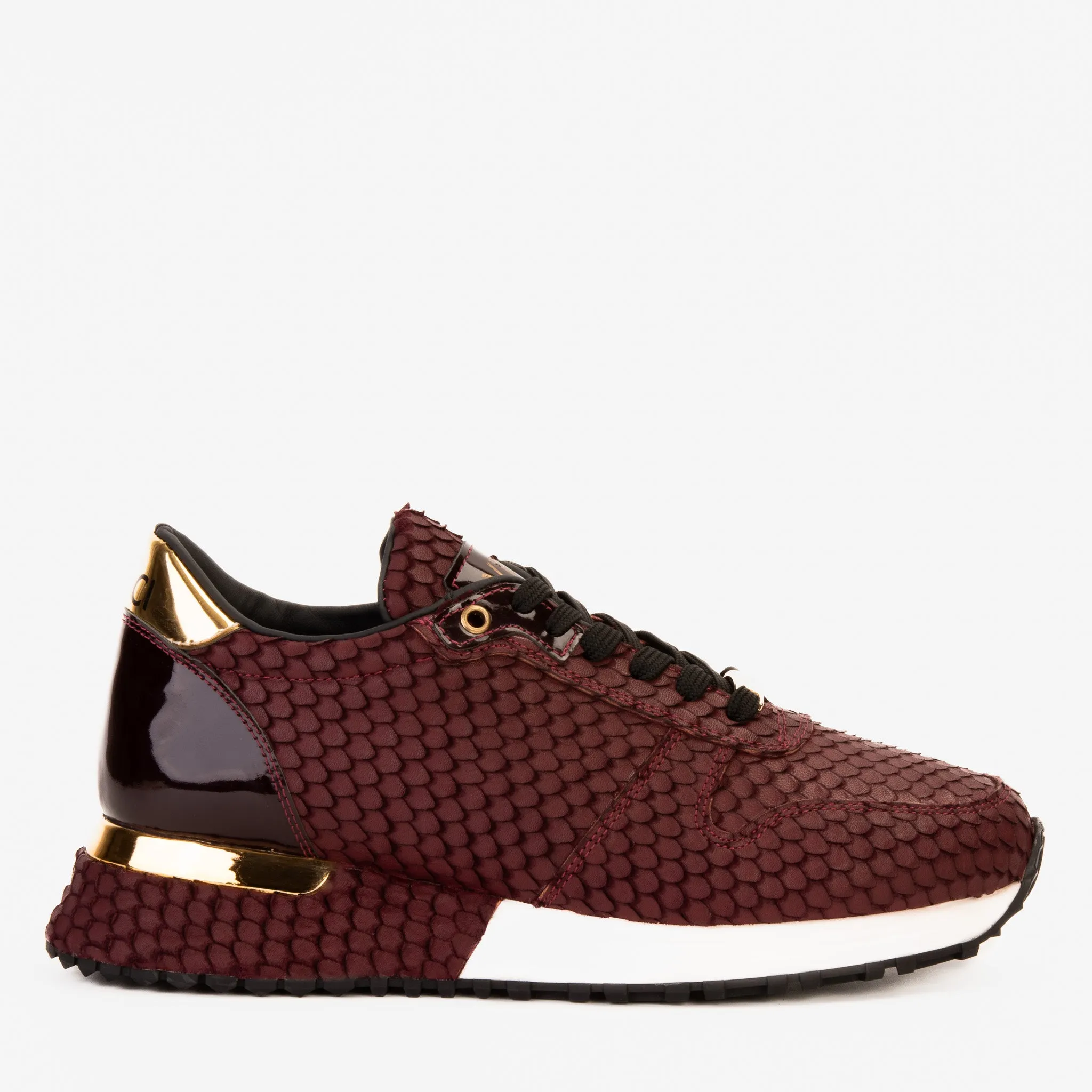 The Majesty Burgundy Leather Men Sneaker Muscle Aid