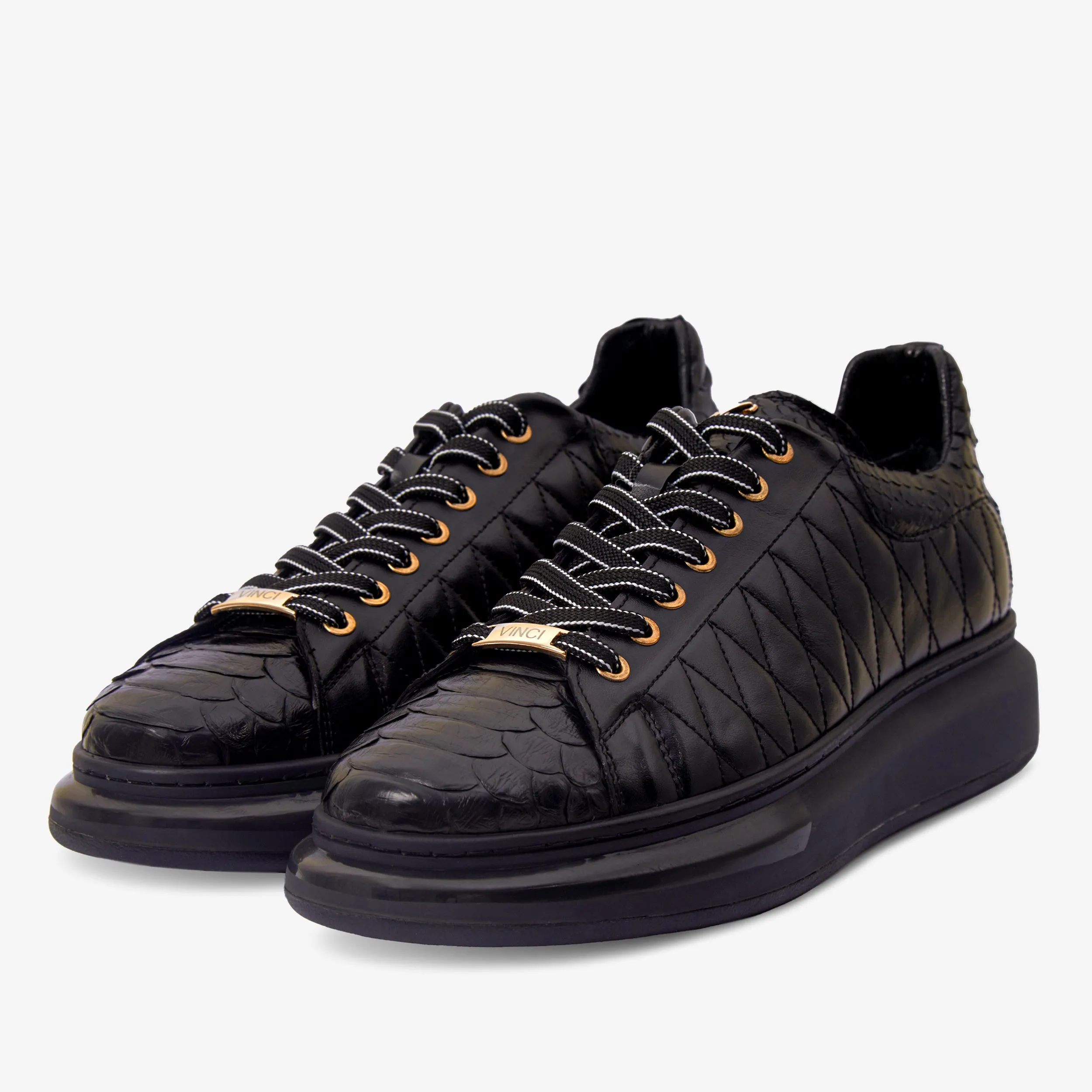Matte-Core The Adler Black Snk Leather Men Sneaker Limited Edition