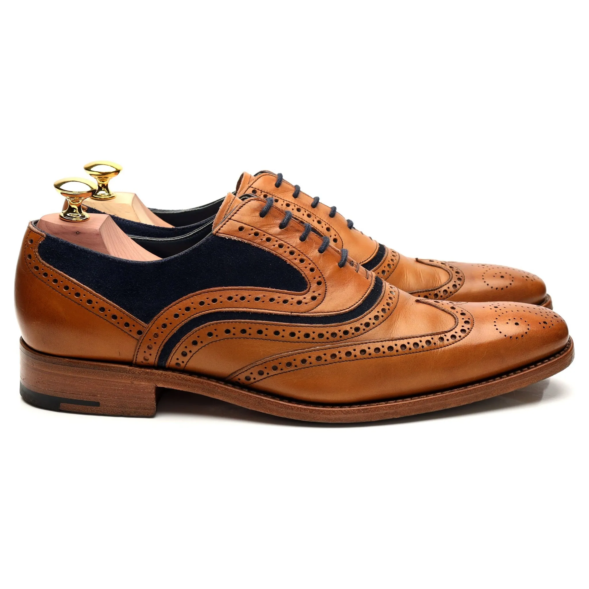 'McClean' Tan Brown Leather Oxford Brogues UK 7.5 F Heel Support