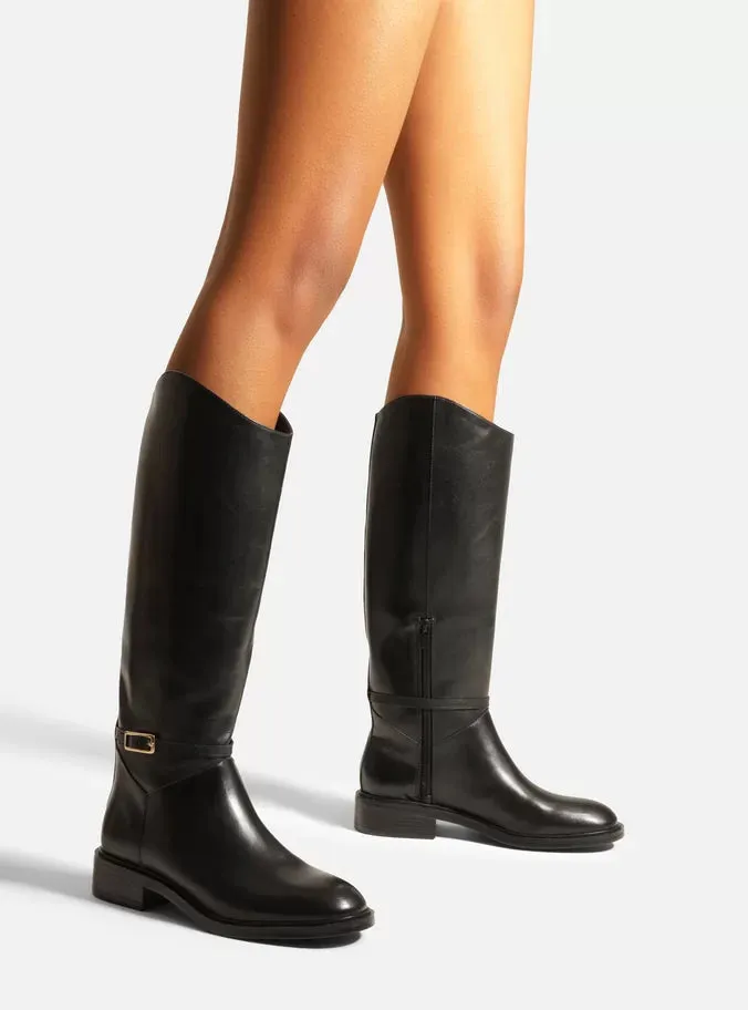 Mckenna Leather  Block Boot Heel Sandals