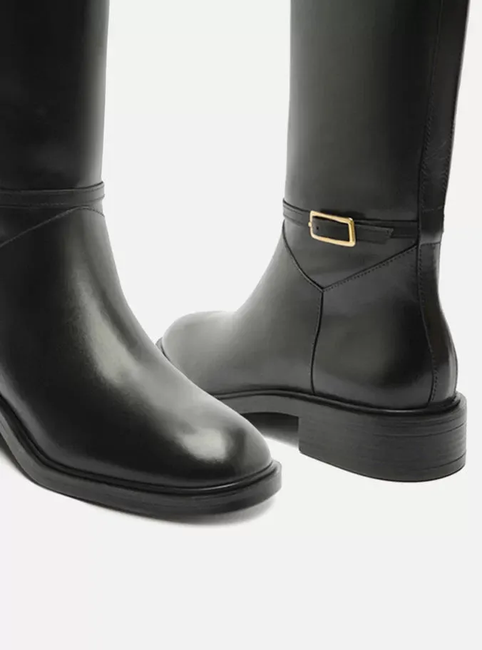 Mckenna Leather  Block Boot Heel Sandals