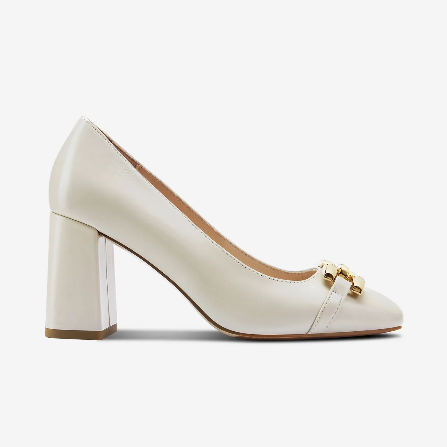 Sleek Heeled Sandals Jolie Pump Heel | Ivory Leather
