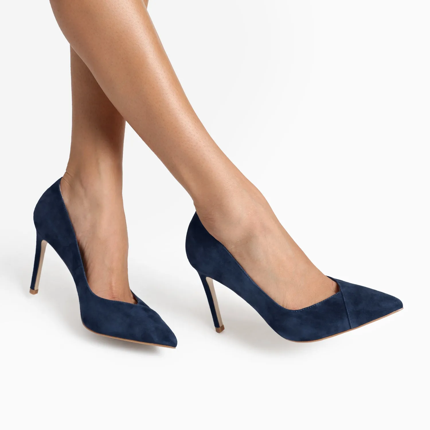 Mesh Heels Naples Heel | Navy suede
