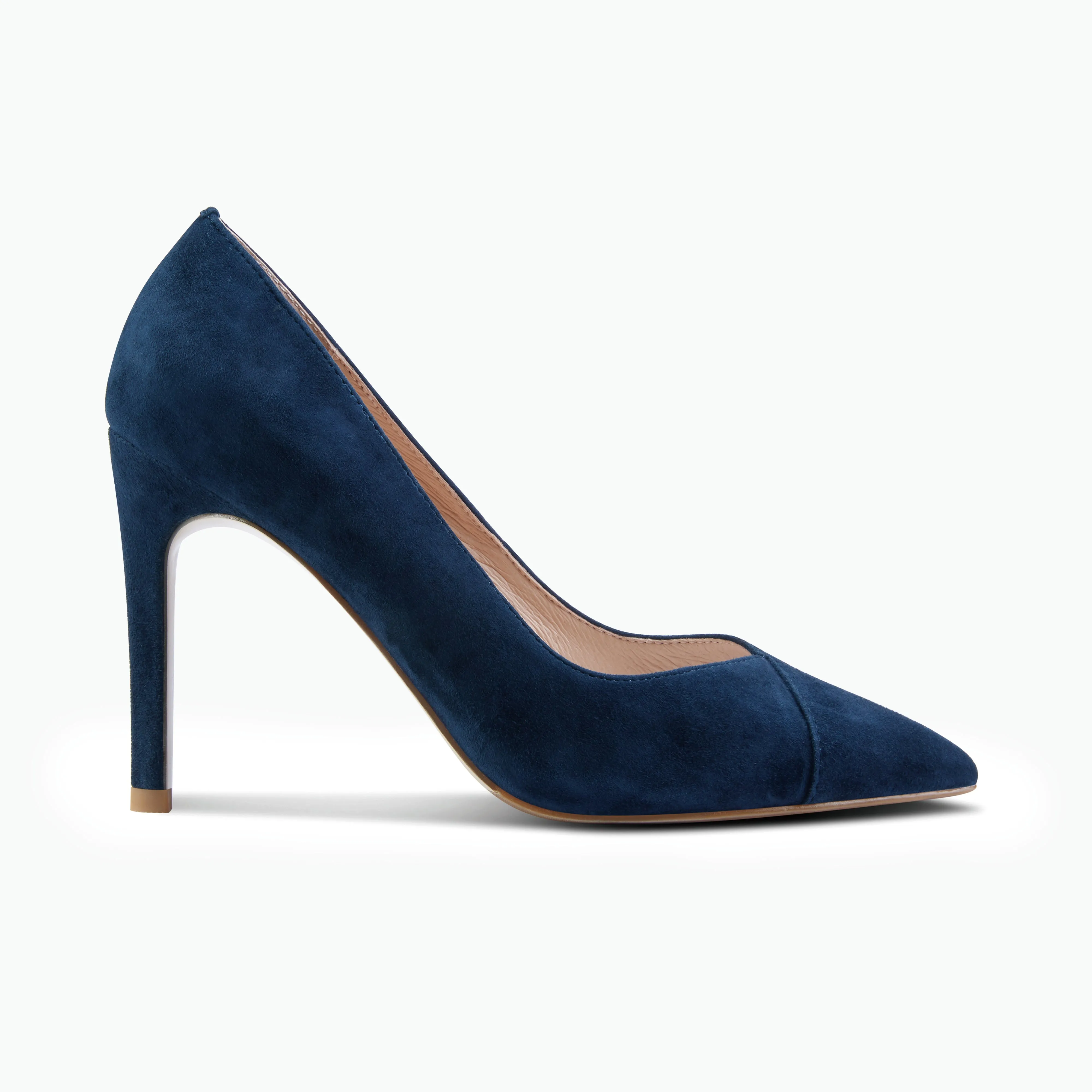 Floral Stilettos Naples Heel | Navy suede
