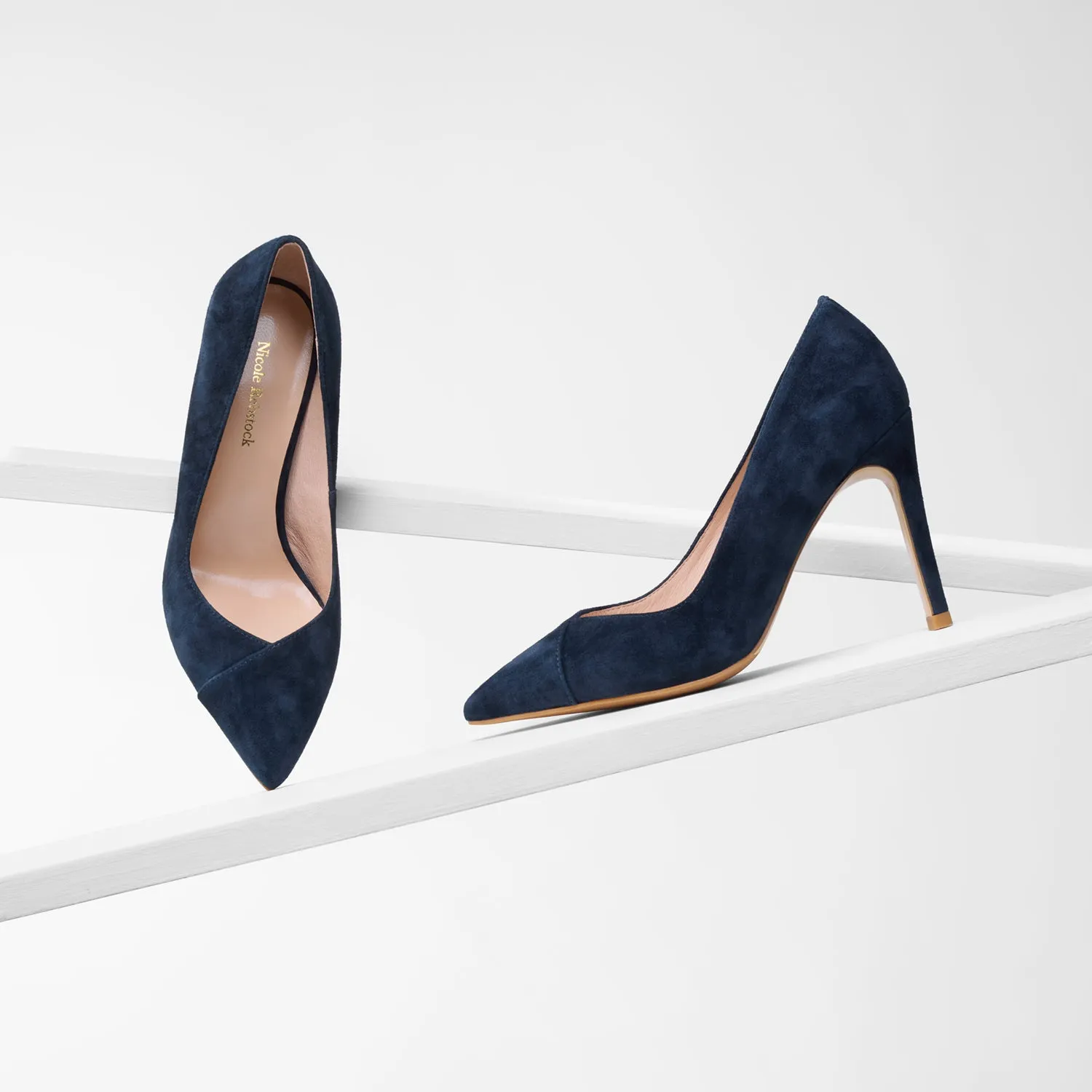 Mesh Heels Naples Heel | Navy suede