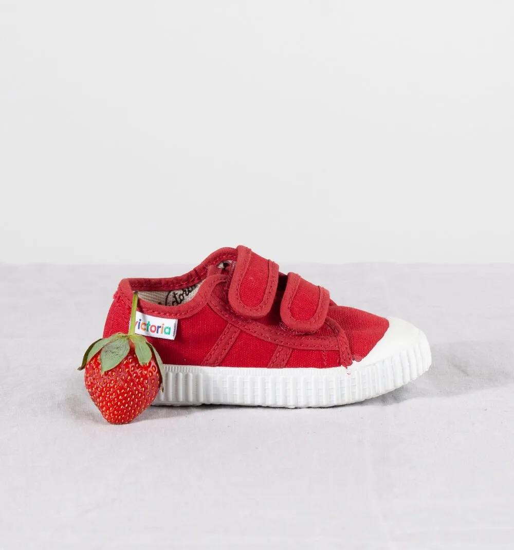 Metallic accents Victoria Boy's and Girl's Sneakers - Carmin