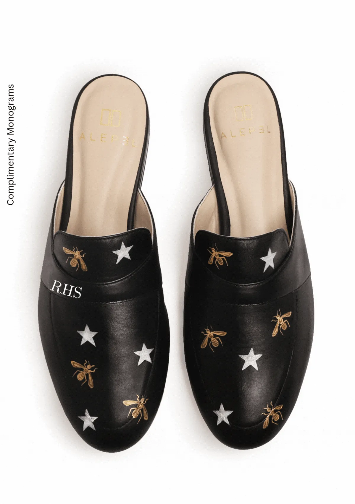 Metallic Bees and Stars Black Mule Quick Adjust