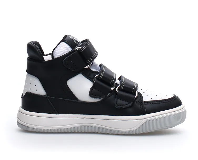 Metallic Kids Naturino Boy's and Girl's Finnix Sneaker Shoes - Black/White