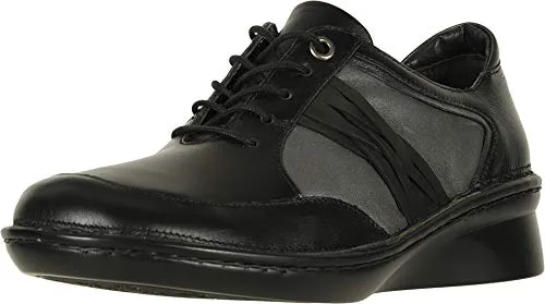 Naot Mezzo Leather Sneaker (35118) Womens Shoes Black Raven/Tin Gray/Black Velvet/Metallic Road