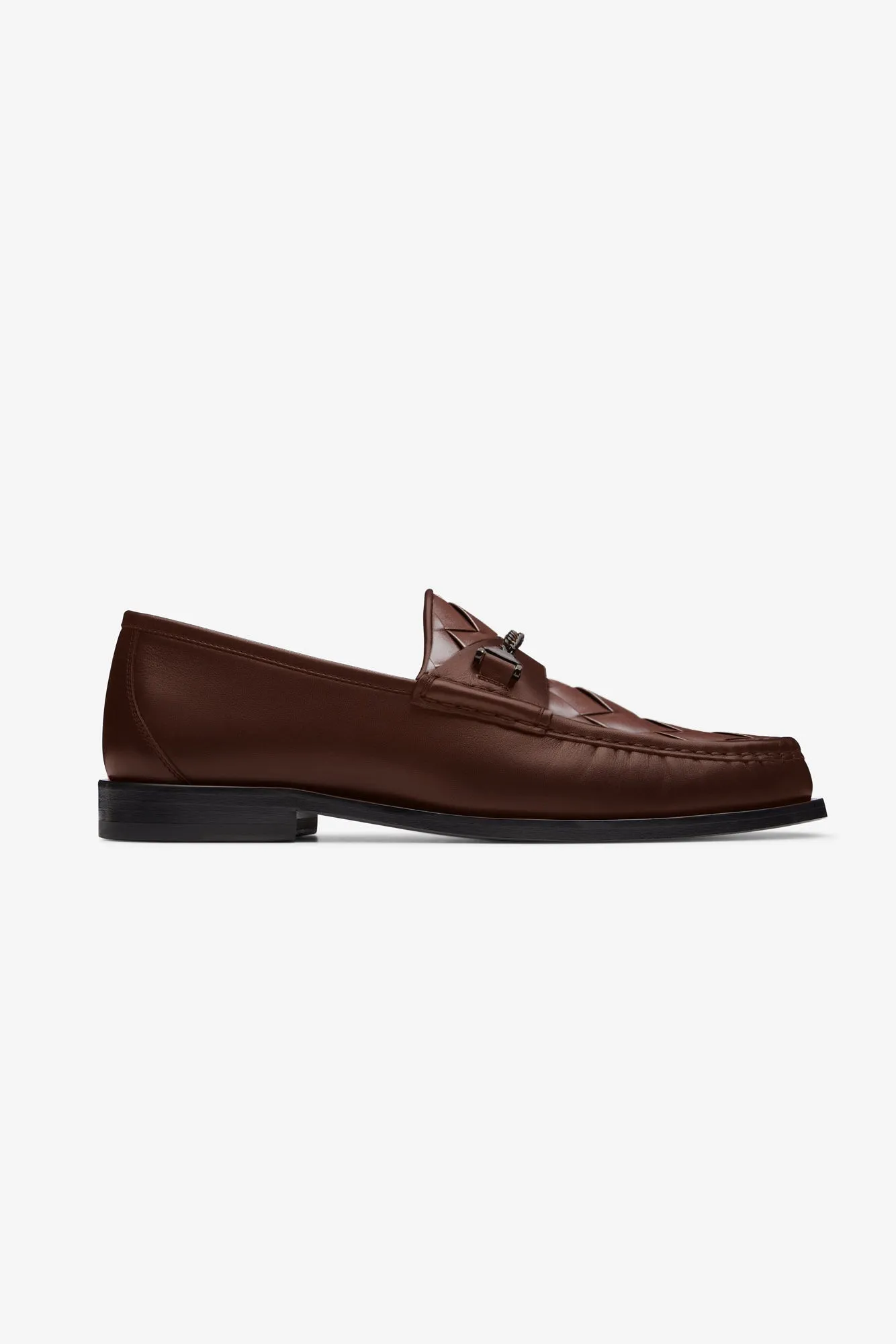 Mick Moccasin Weave Chocolate Sockless Comfort
