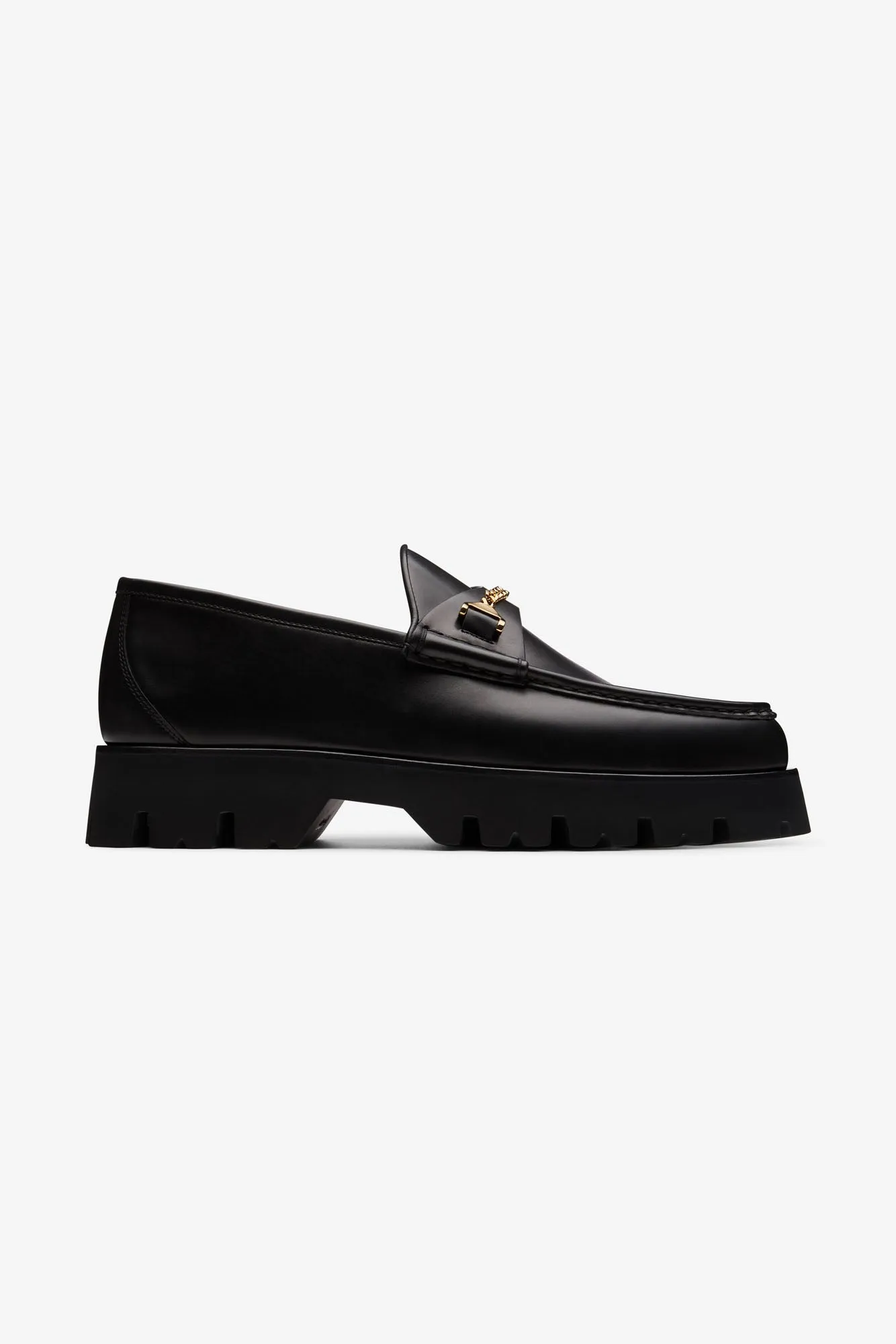 Mick Tank Moccasin Black Leather Dressy