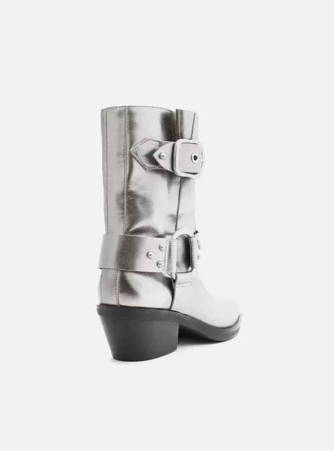 Minimal Heels Kaia Leather Block Boot
