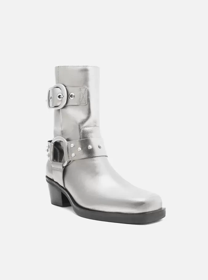 Minimal Heels Kaia Leather Block Boot