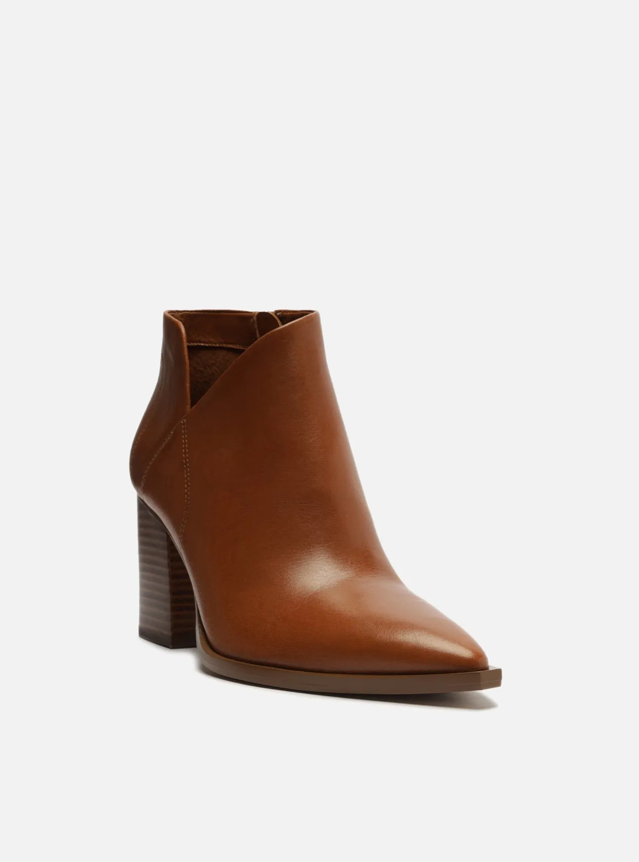 Minimalist Heels Cora Leather Block Ankle Boot