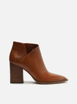 Cora Leather Block Ankle Boot Comfortable Footwear