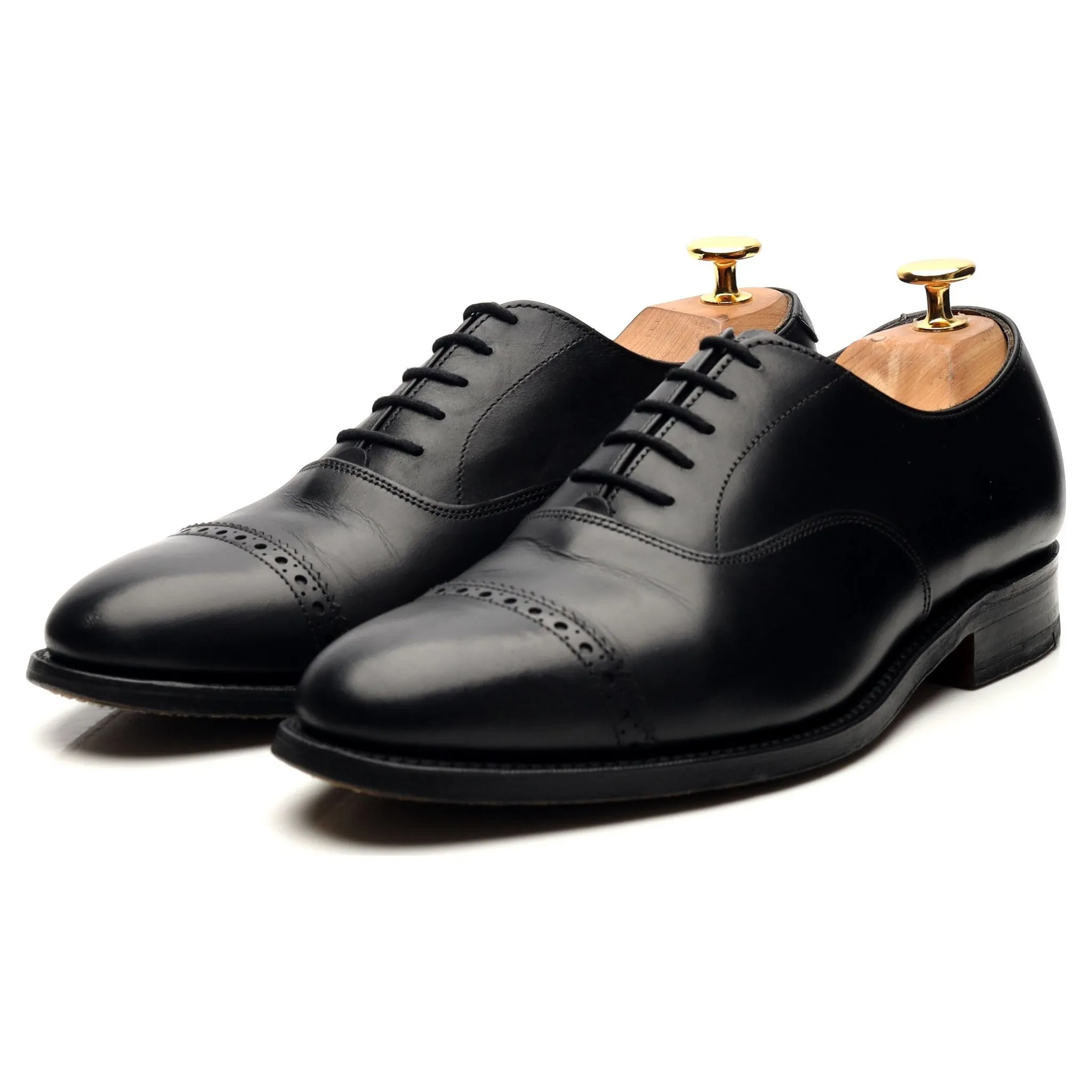 Classic Brown Comfortable Step Black Leather Oxford UK 6.5 E