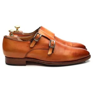 Ballroom Event Herring '8491' Tan Brown Leather Double Monk Strap UK 8.5 E