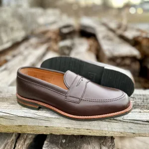 D2203L - Penny Loafer in Brown Lady Calf Elastic Insert Anti-microbial