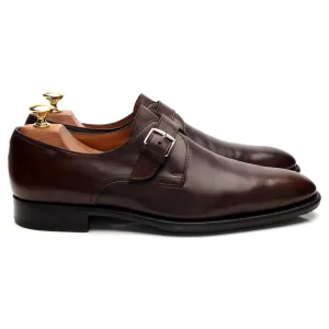 Shine Shade Hermes 'Jarvis' Dark Brown Leather Monk Strap UK 8 EU 42
