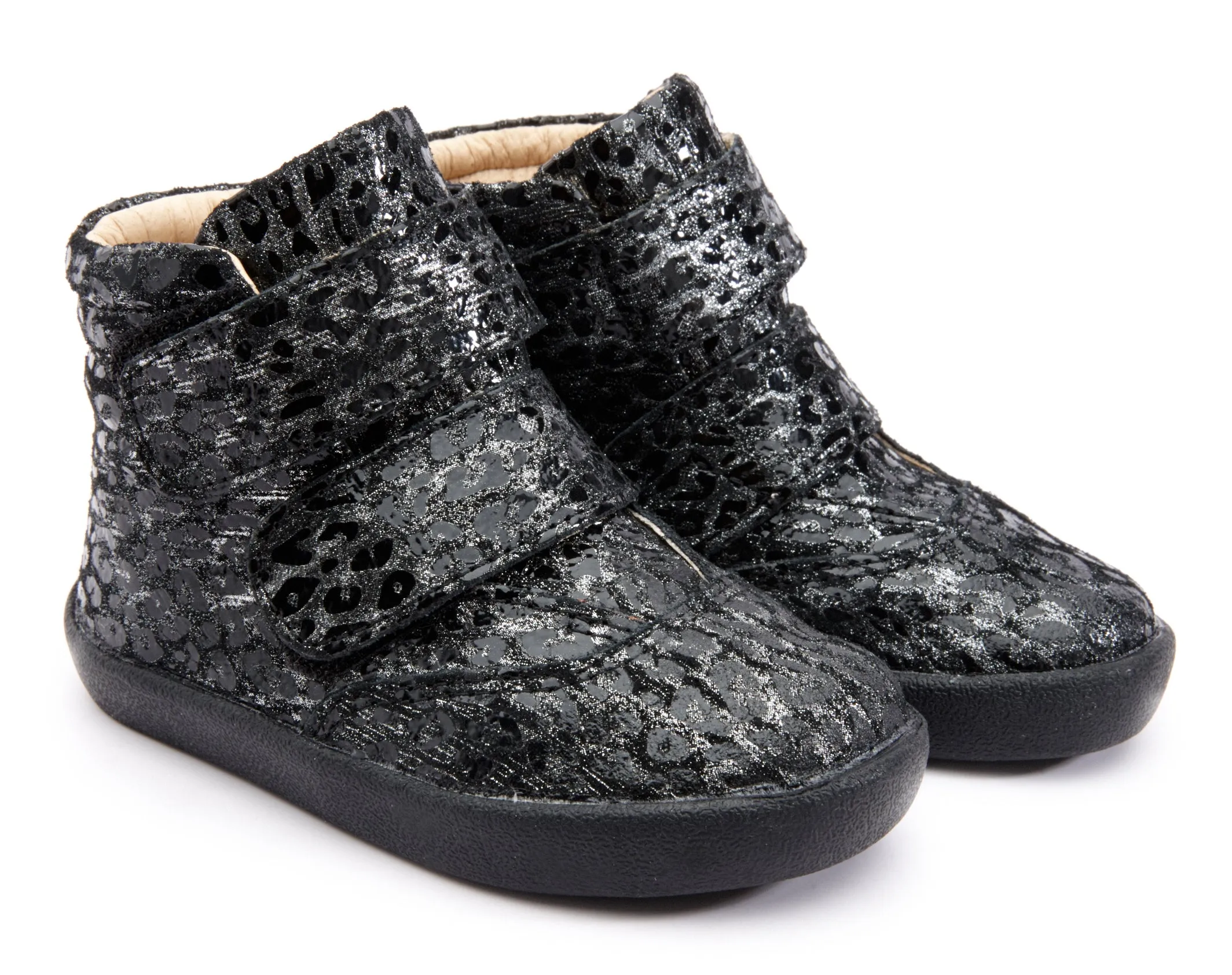 Modern Kids Old Soles Girl's & Boy's 5071 The Core Ankle Boot Sneaker - Pearlised Leopard