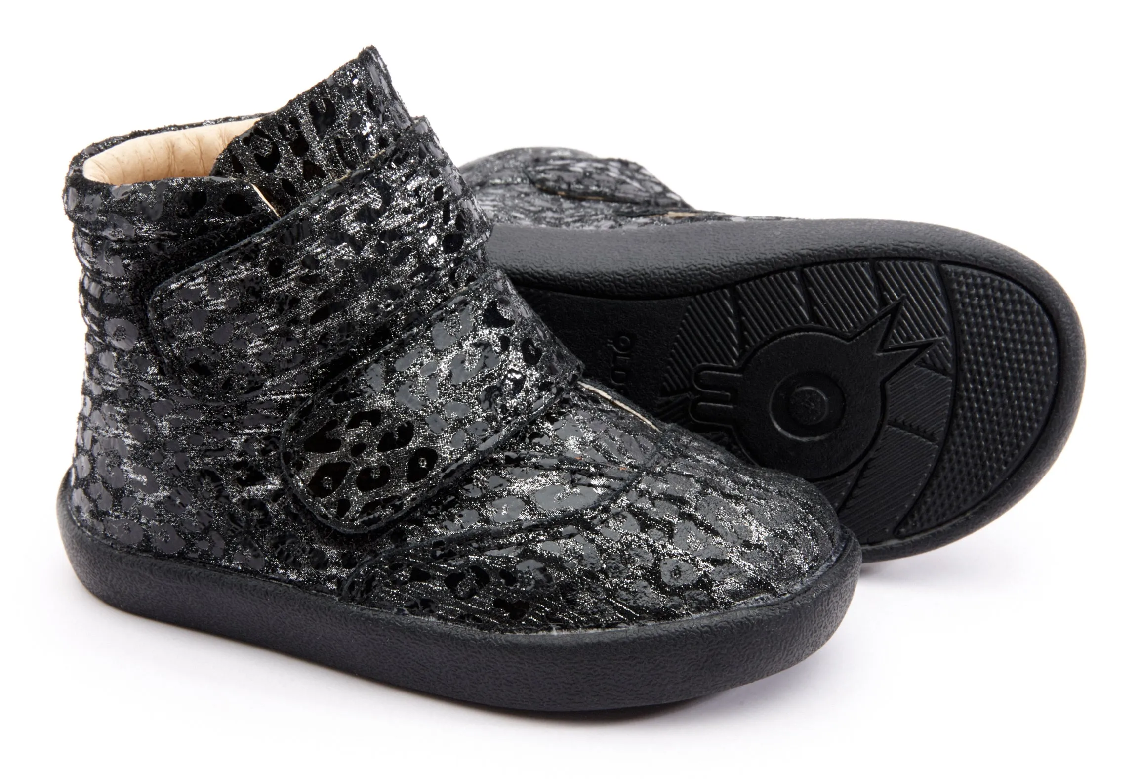Modern Kids Old Soles Girl's & Boy's 5071 The Core Ankle Boot Sneaker - Pearlised Leopard