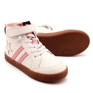 Old Soles Girl's WOS High Top Casual Shoes - Snow / Pearlised Pink / Gold Washable kids' products