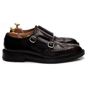 'Monkton' Burgundy Leather Double Monk Strap UK 7.5 F Durable Stitching