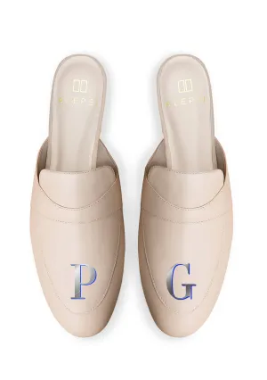 Flexible Sole Everyday Slip Monogram Beige Mule