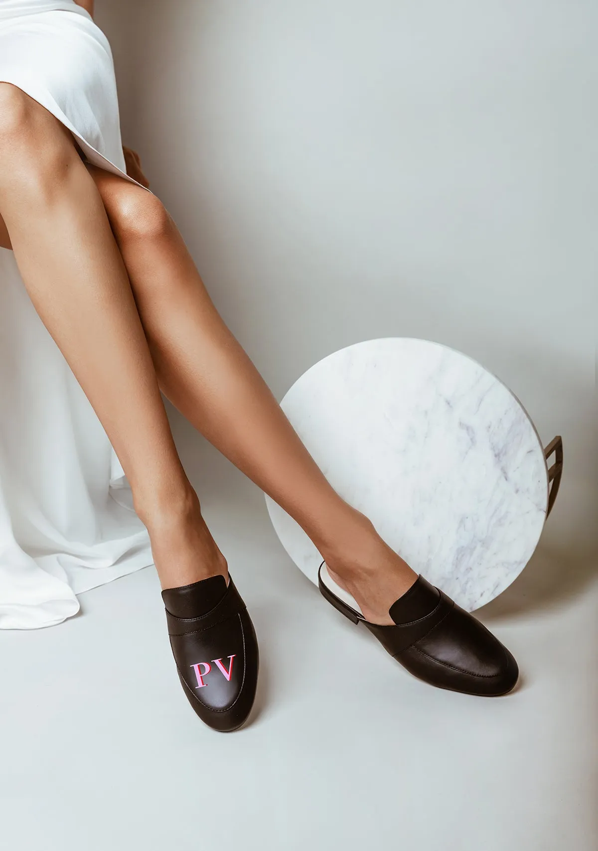 Monogram Black Mule Breathable Design