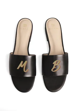 Monogram Black Slide Comfy Sandals