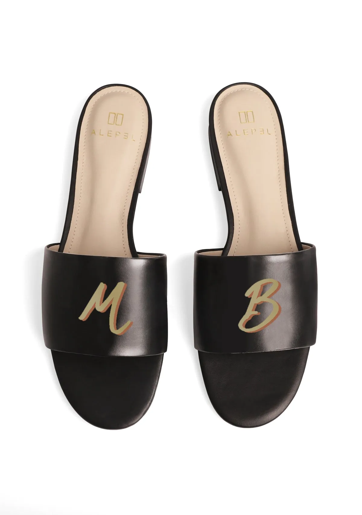Monogram Black Slide Free Pace Bold Tone