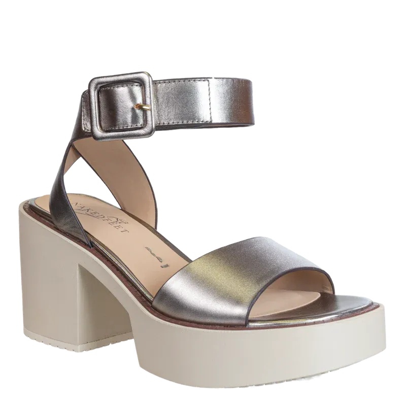 NAKED FEET ICONOCLAST - GUNMETAL Comfort and Style Sandals