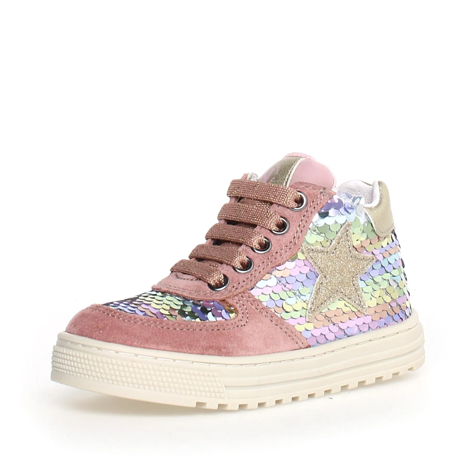 Adjustable kids' accessories Girls' clothing Naturino Girl's Hess High Zip Sneakers, Rose-Multi